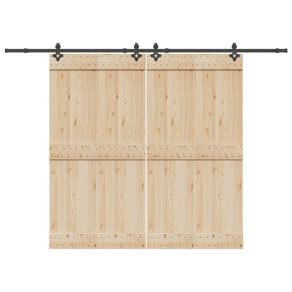 Sliding Door Hardware Kit 305 cm Steel Black - All Things Good
