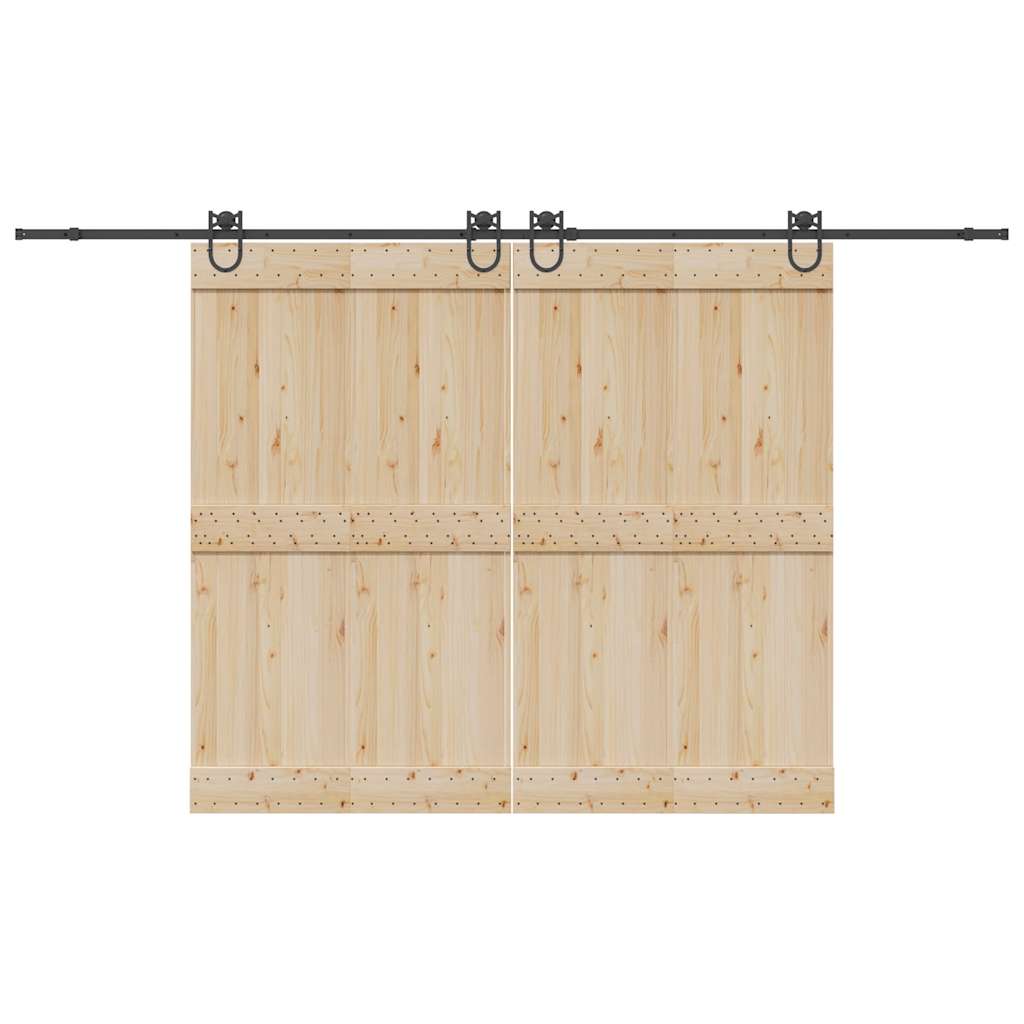 Sliding Door Hardware Kit 366 cm Steel Black - Direct Imports
