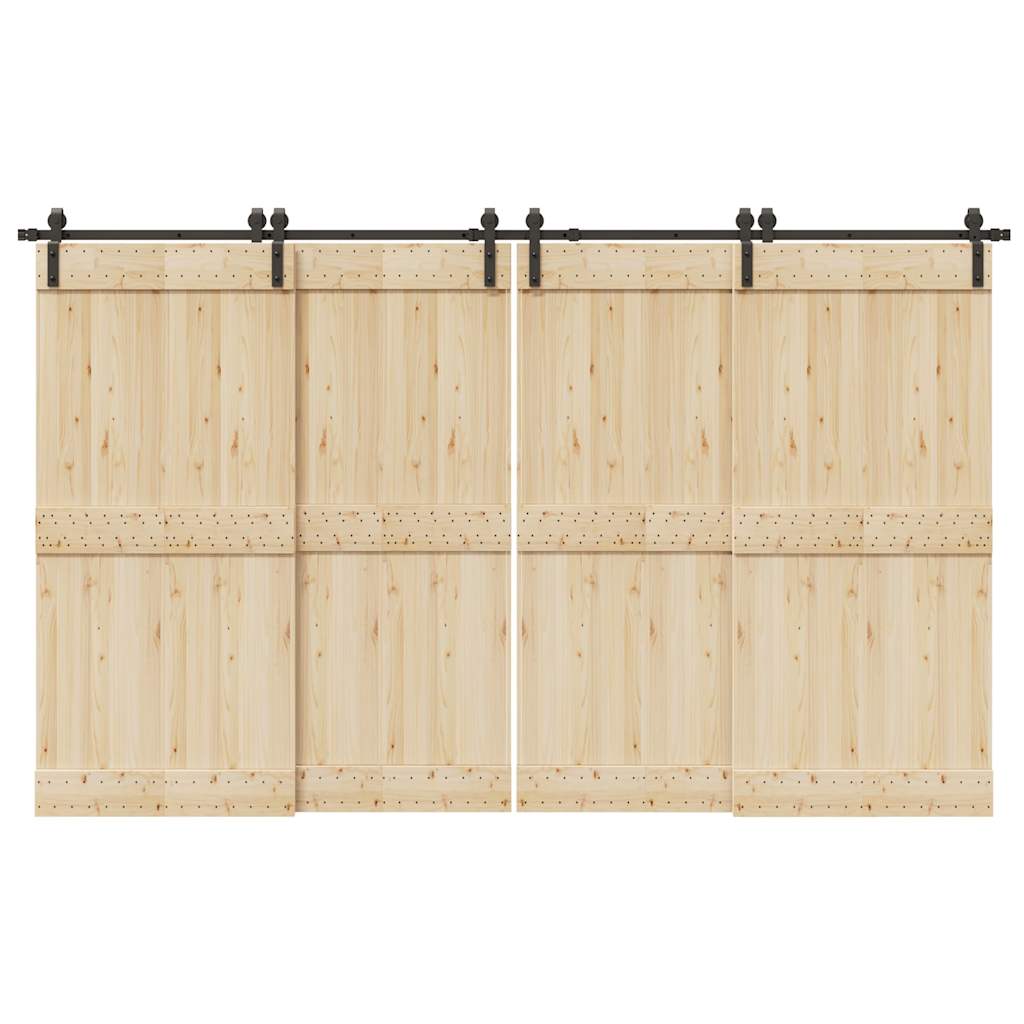 Sliding Door Hardware Kit 366 cm Steel Black - All Things Good