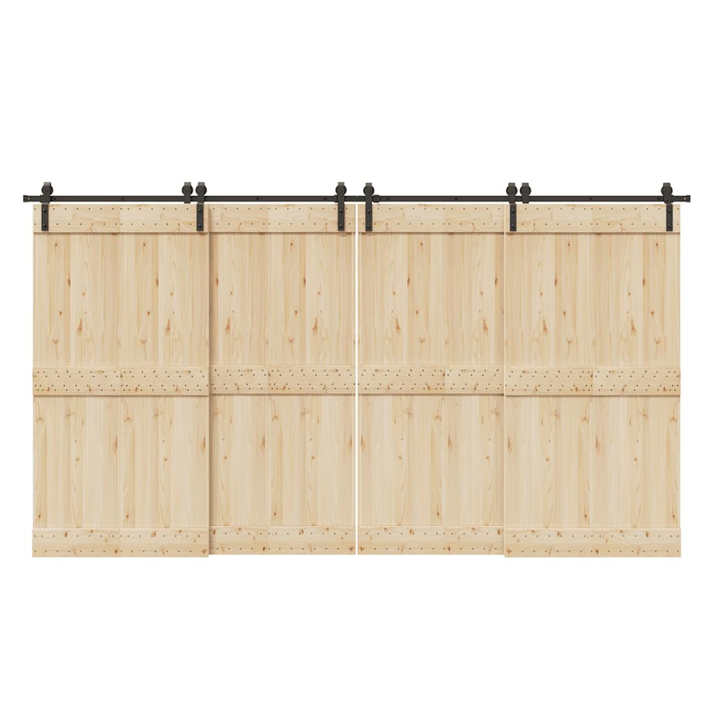 Sliding Door Hardware Kit 400 cm Steel Black - Casper Homes
