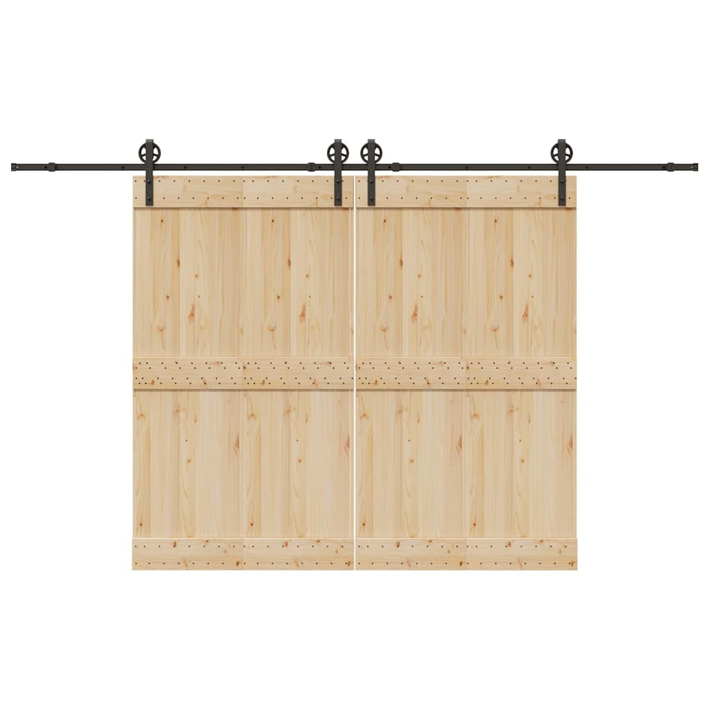 Sliding Door Hardware Kit 366 cm Steel Black - Sid & Sam