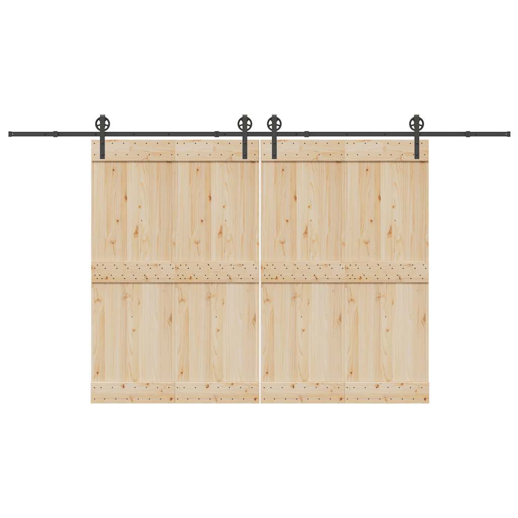 Sliding Door Hardware Kit 400 cm Steel Black - Merlin Deals