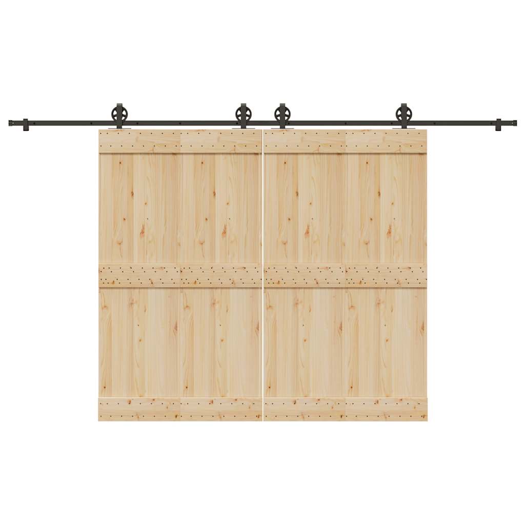 Sliding Door Hardware Kit 366 cm Steel Black - Direct Imports
