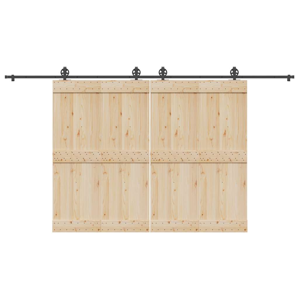 Sliding Door Hardware Kit 400 cm Steel Black - The Home Maker