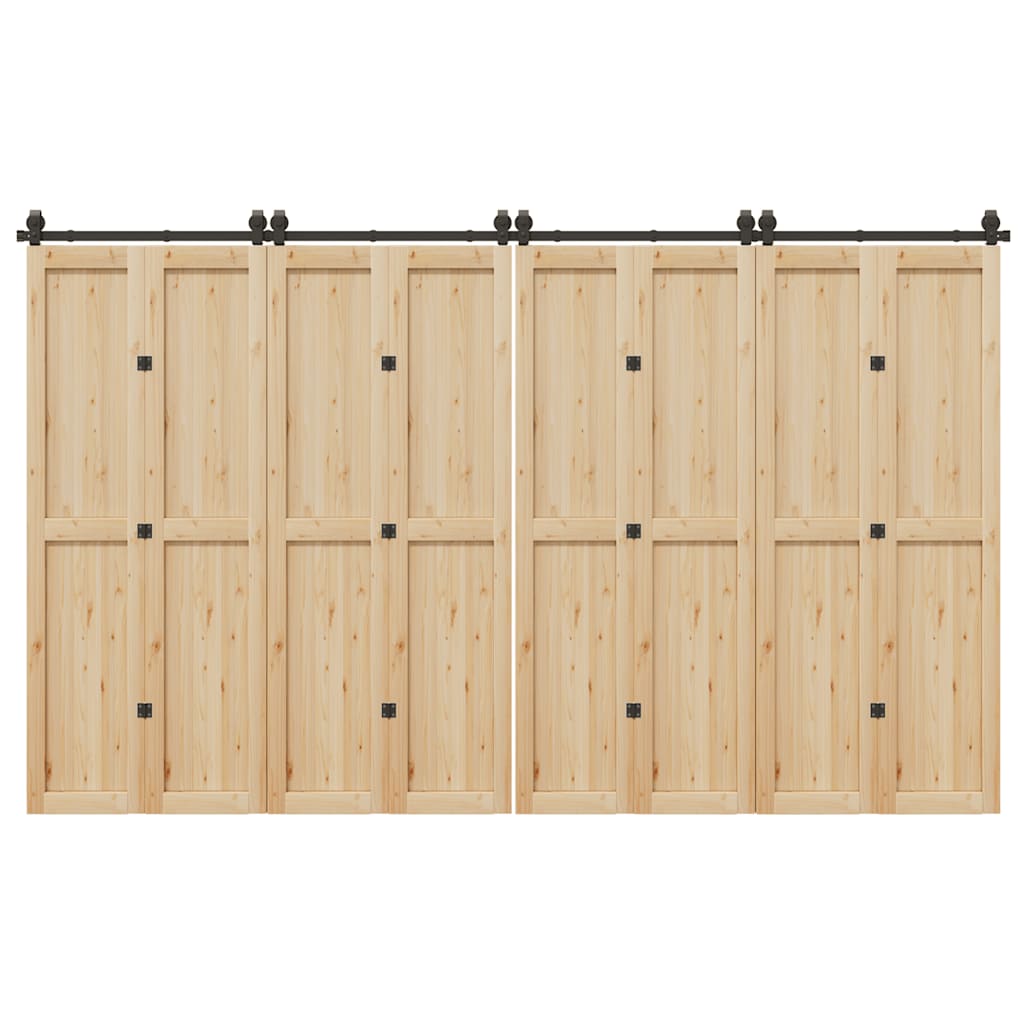 Sliding Door Hardware Kit 366 cm Steel Black - Sid & Sam