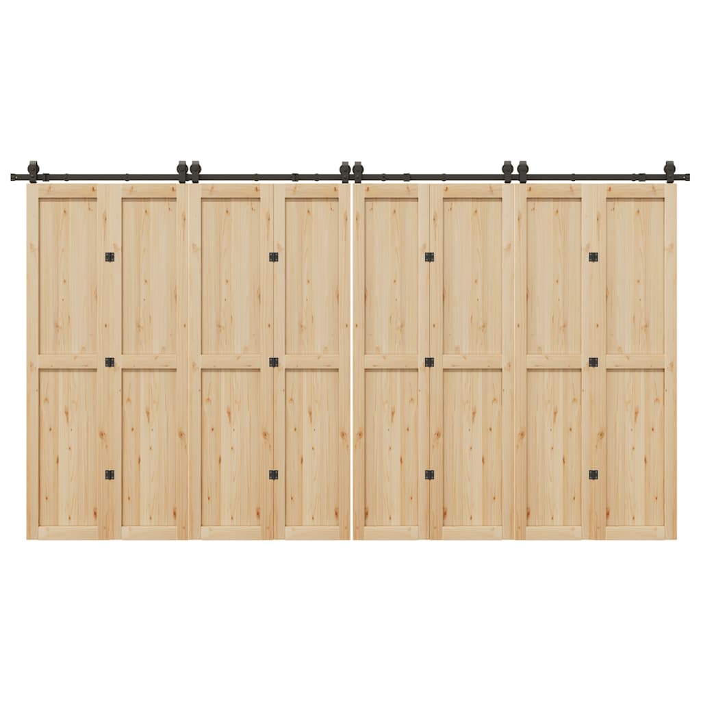 Sliding Door Hardware Kit 400 cm Steel Black - Style and Chic