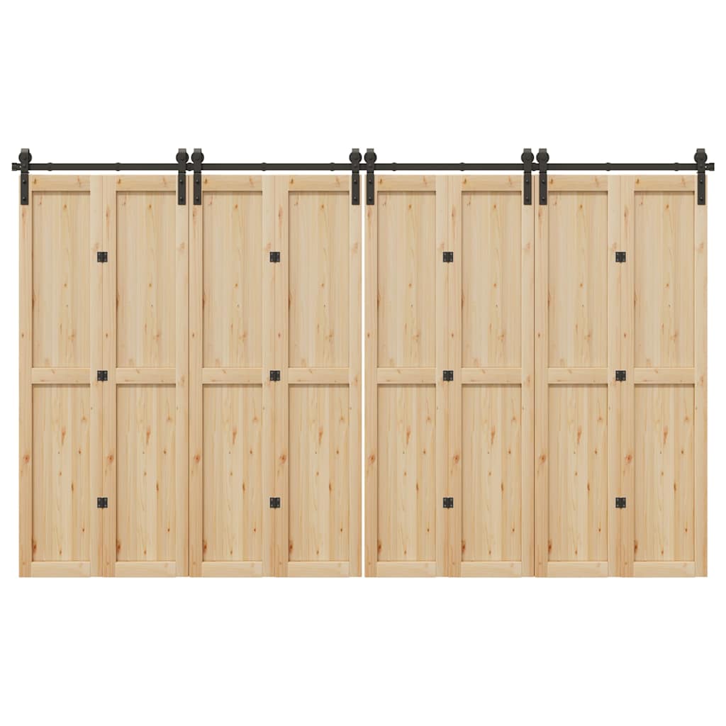 Sliding Door Hardware Kit 366 cm Steel Black - Style and Chic