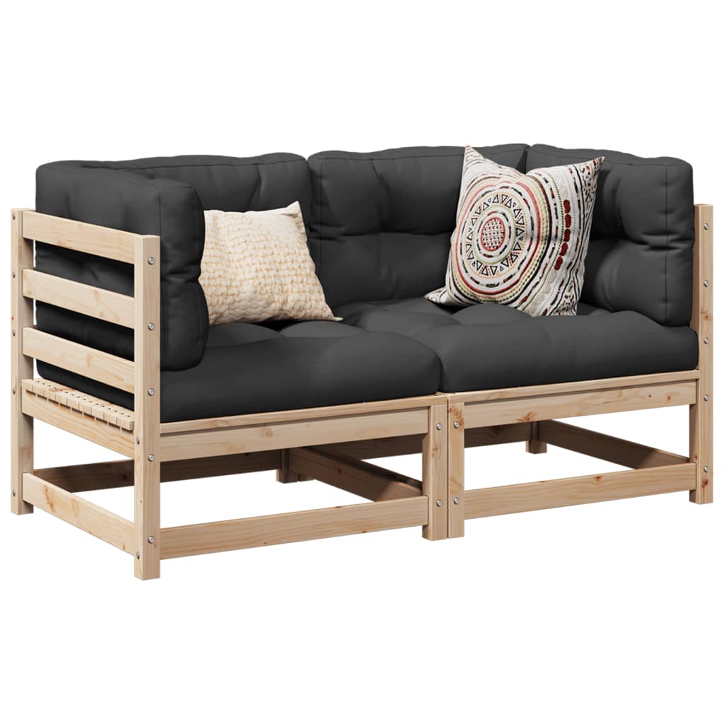 2 Piece Garden Sofa Set Solid Wood Pine - Discount Dealers