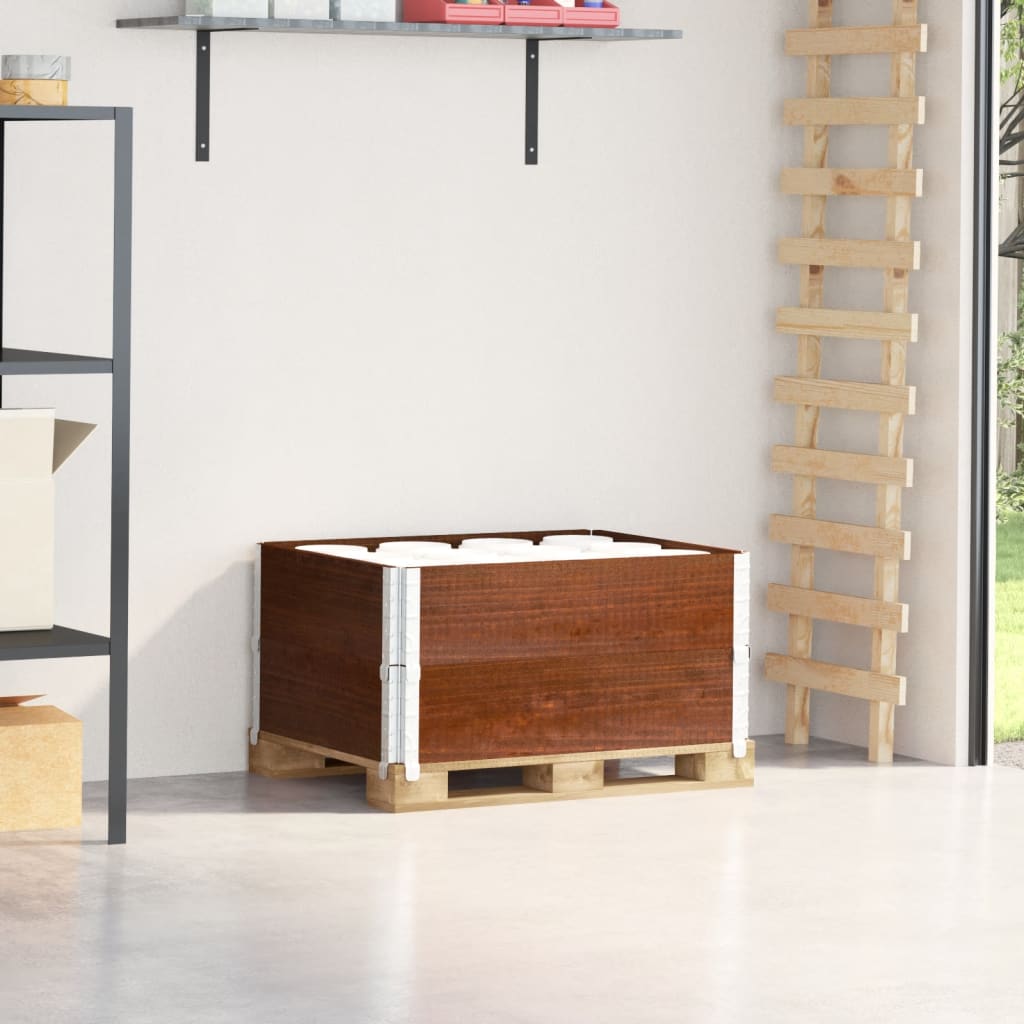 VIMOR Pallet Collars 2 pcs 80x60 cm Wooden - Brown - Charlotte Dunes