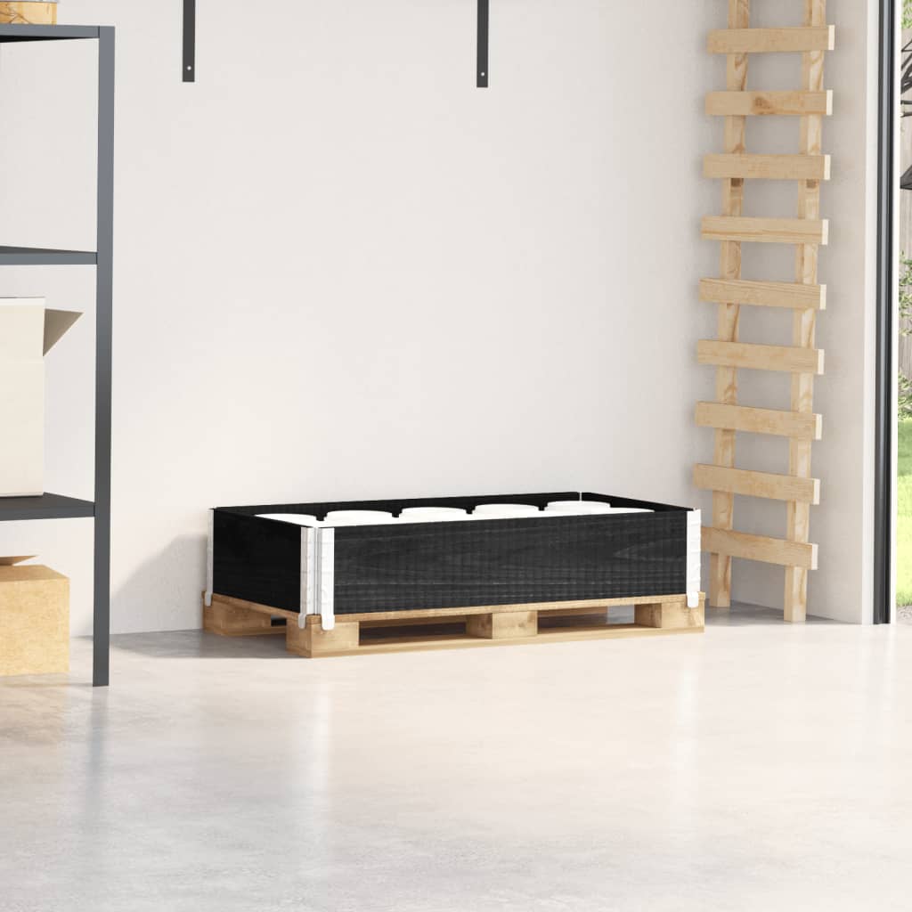 VOEMERE Pallet Collar 100x50 cm Wooden - Black - Charlotte Dunes