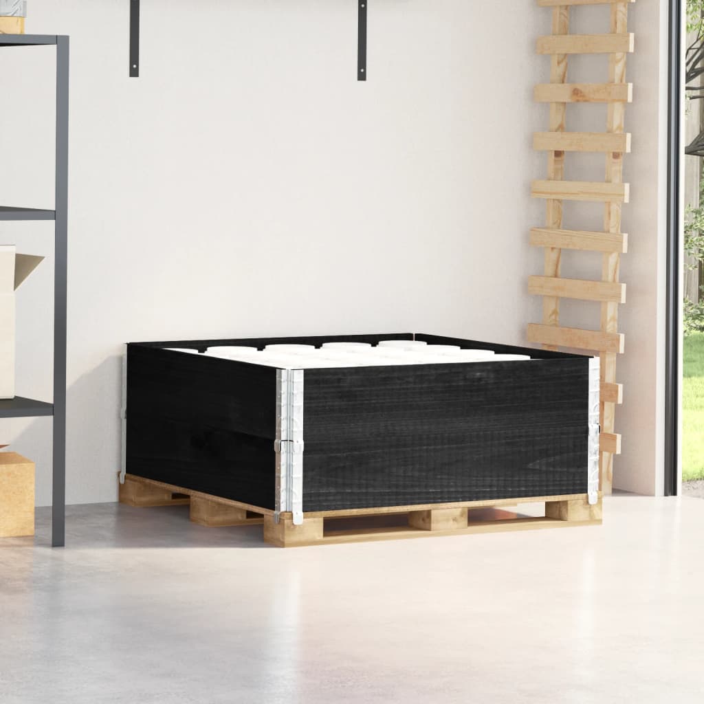 VOEMERE Pallet Collars 2 pcs 100x100 cm Wooden - Black - Charlotte Dunes