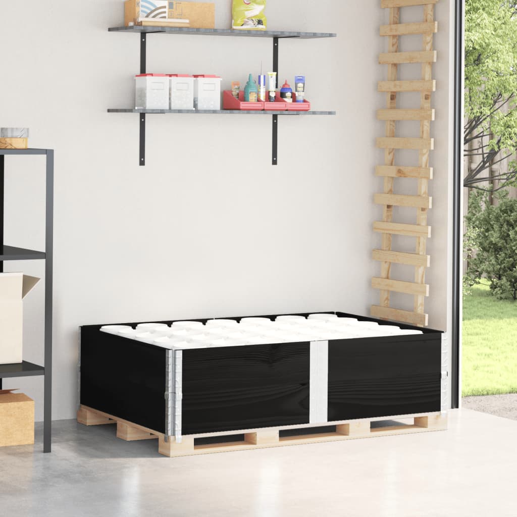 VOEMERE Pallet Collars 2 pcs 150x100 cm Wooden - Black - Charlotte Dunes