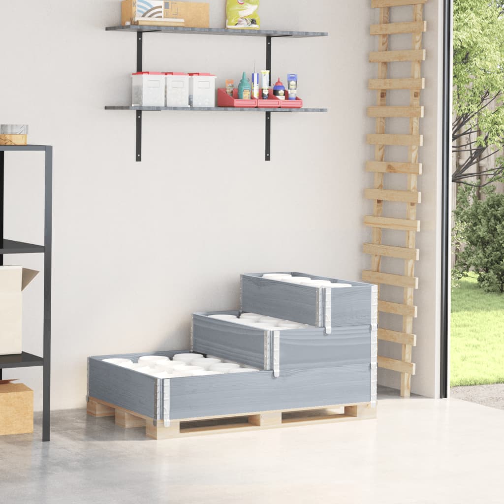 3-Tier Raised Bed Grey 120x80 cm Solid Wood Pine - vid-4010311 - Discount Dealers