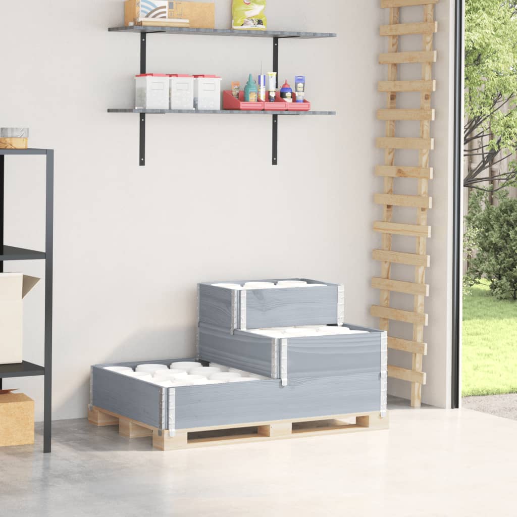 3-Tier Raised Bed Grey 120x80 cm Solid Wood Pine - vid-4010315 - Discount Dealers