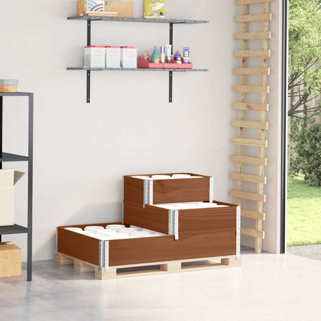 3-Tier Raised Bed Brown 120x80 cm Solid Wood Pine - vid-4010316 - Discount Dealers