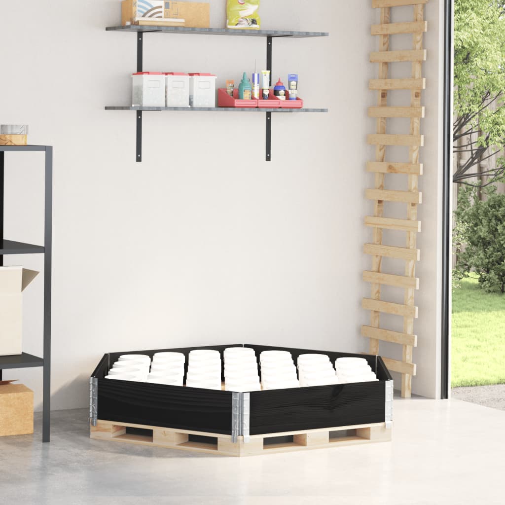 Raised Bed Hexagon Black 160x160 cm Solid Wood Pine - Charlotte Dunes