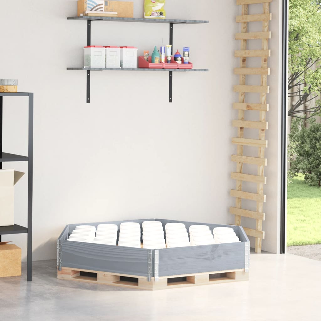 Raised Bed Hexagon Grey 160x160 cm Solid Wood Pine - Charlotte Dunes