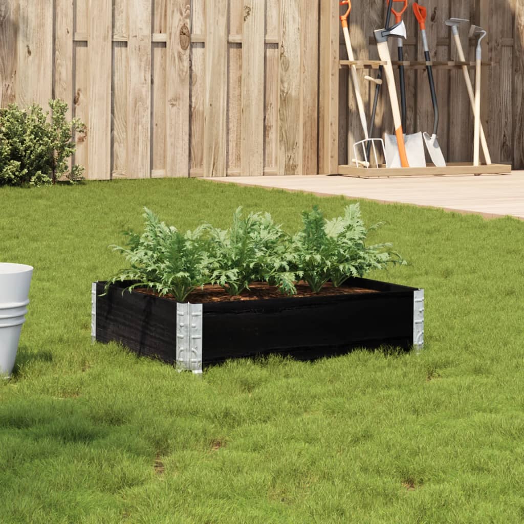 Garden Planter Black 80x60 cm Solid Wood Pine - vid-3295836 - Charlotte Dunes