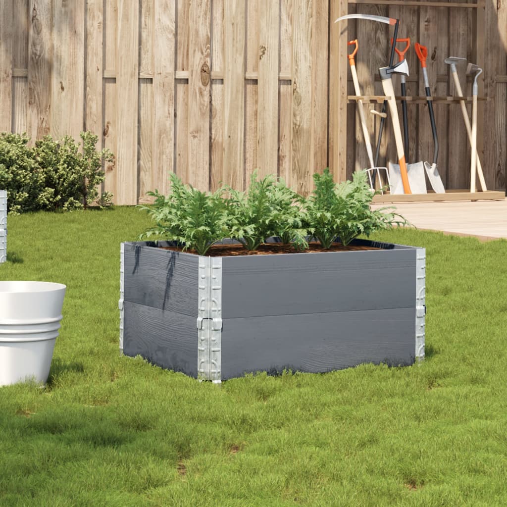 Garden Planter Grey 80x60 cm Solid Wood Pine - vid-3295841 - Design Hut