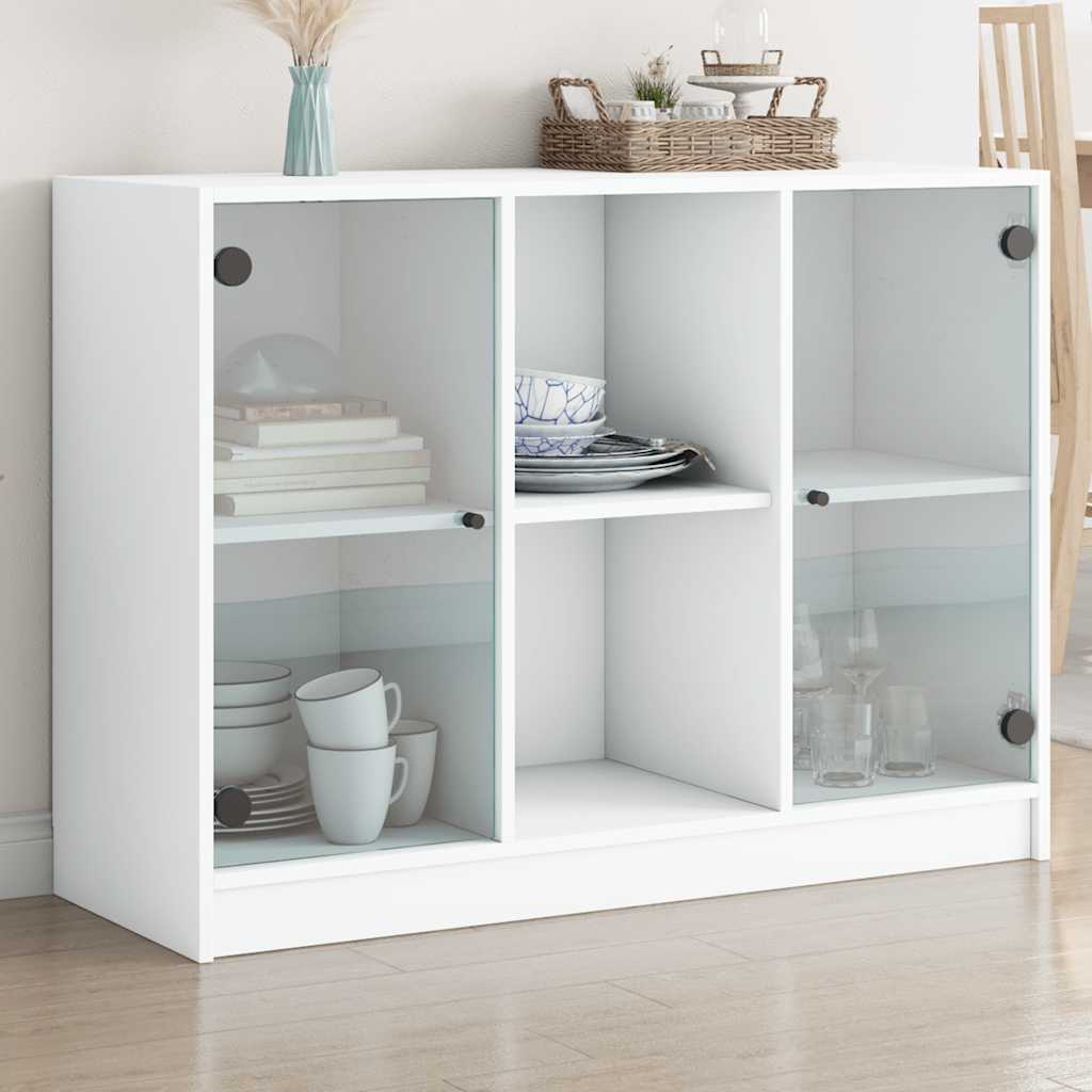 Sideboard White 102x37x75.5 cm Engineered Wood - Decor Base