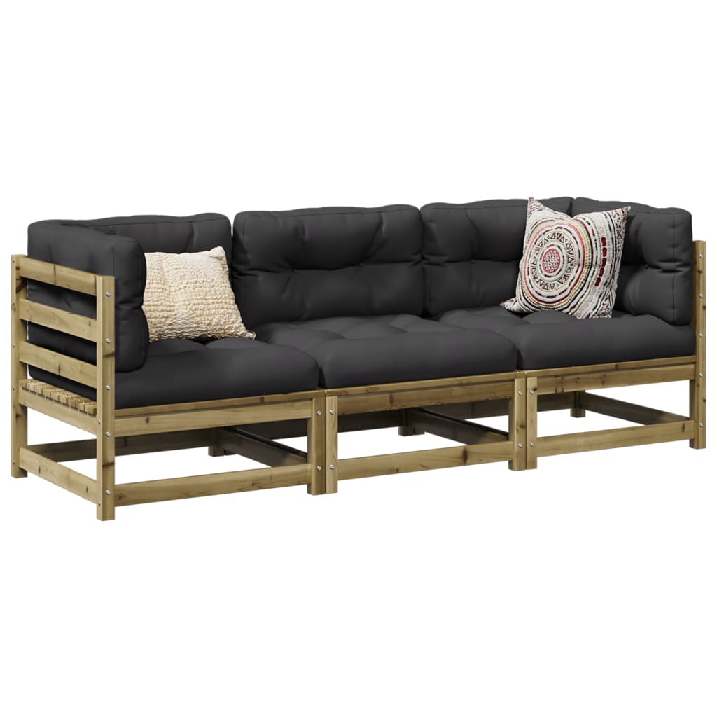 3 Piece Garden Sofa Set Impregnated Wood Pine - Discount Dealers