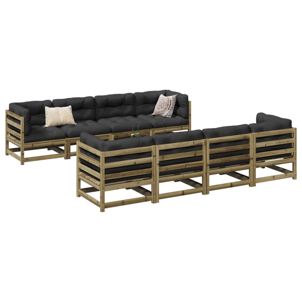 9 Piece Garden Sofa Set Impregnated Wood Pine - vid-3299357 - Discount Dealers