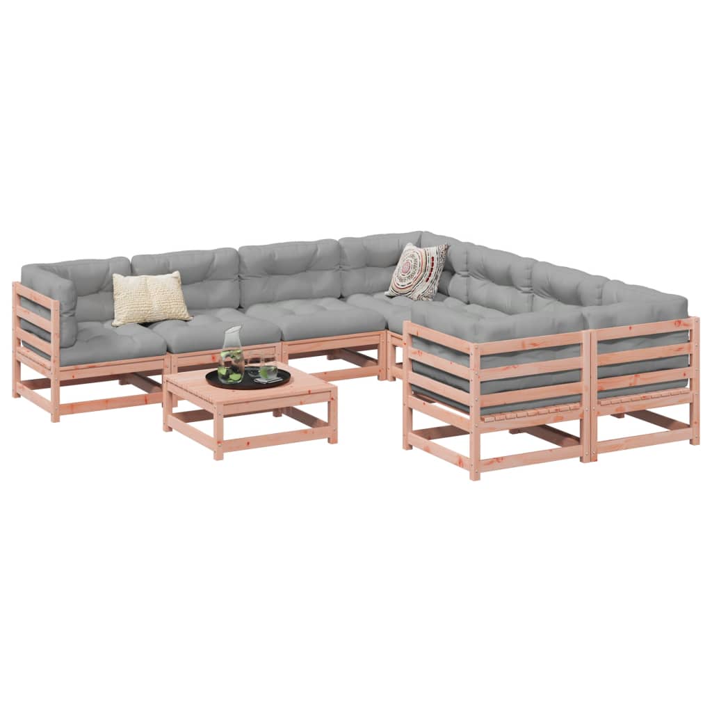 9 Piece Garden Sofa Set Solid Wood Douglas Fir - Discount Dealers