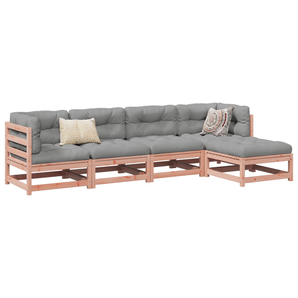 5 Piece Garden Sofa Set Solid Wood Douglas Fir - vid-3299387 - Discount Dealers