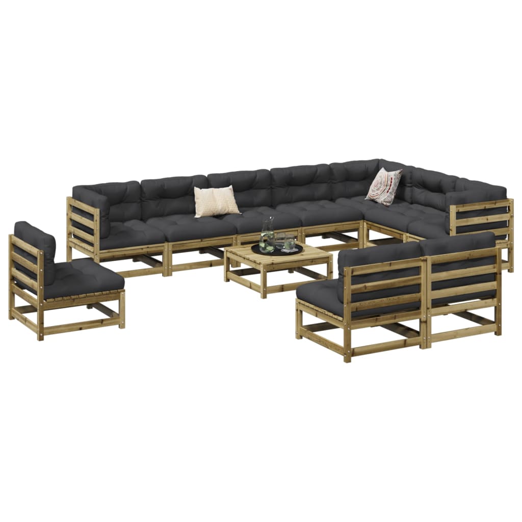 11 Piece Garden Sofa Set Impregnated Wood Pine - Discount Dealers