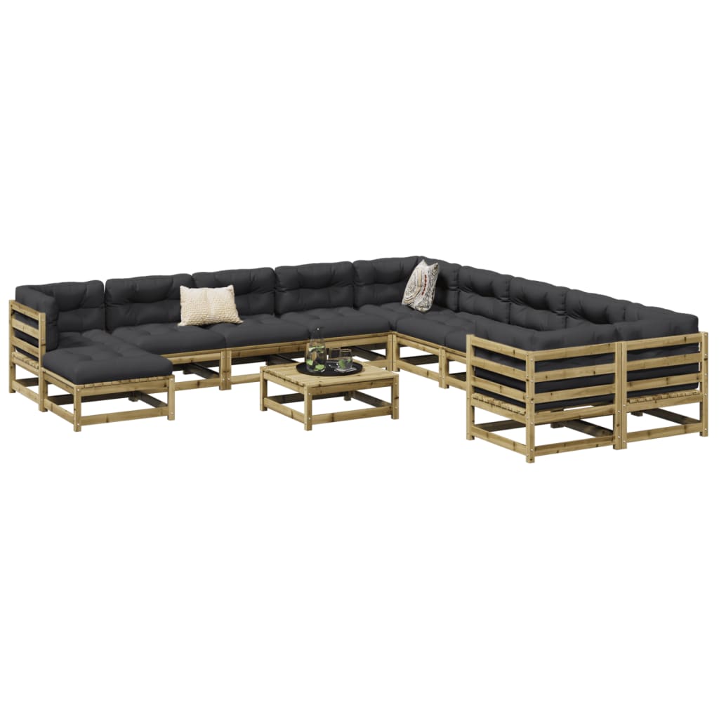 12 Piece Garden Sofa Set Impregnated Wood Pine - Discount Dealers