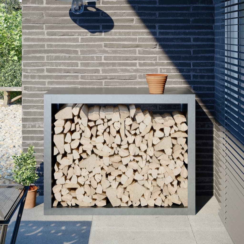 Firewood Rack 100x40x80 cm Galvanised Steel - Brittle & Co