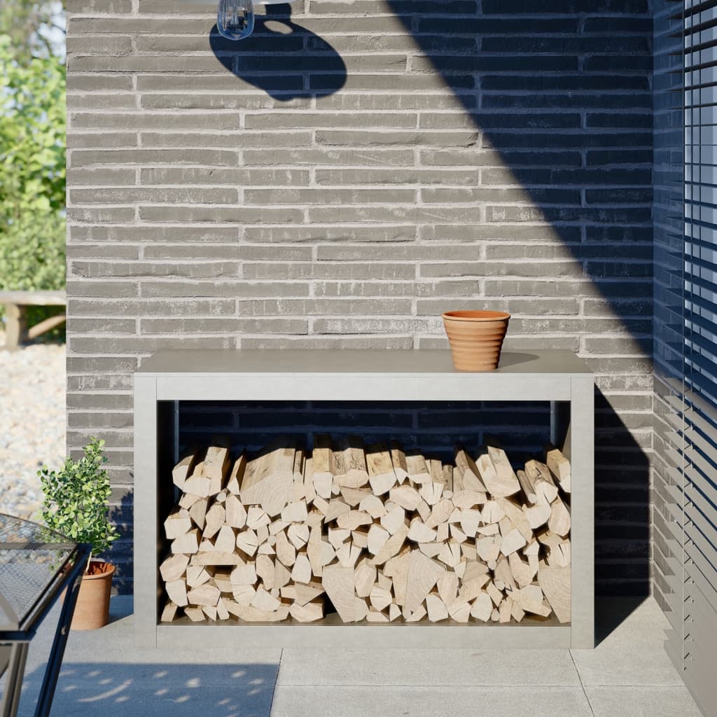 Firewood Rack 100x40x60 cm Stainless Steel - Discount Dealers