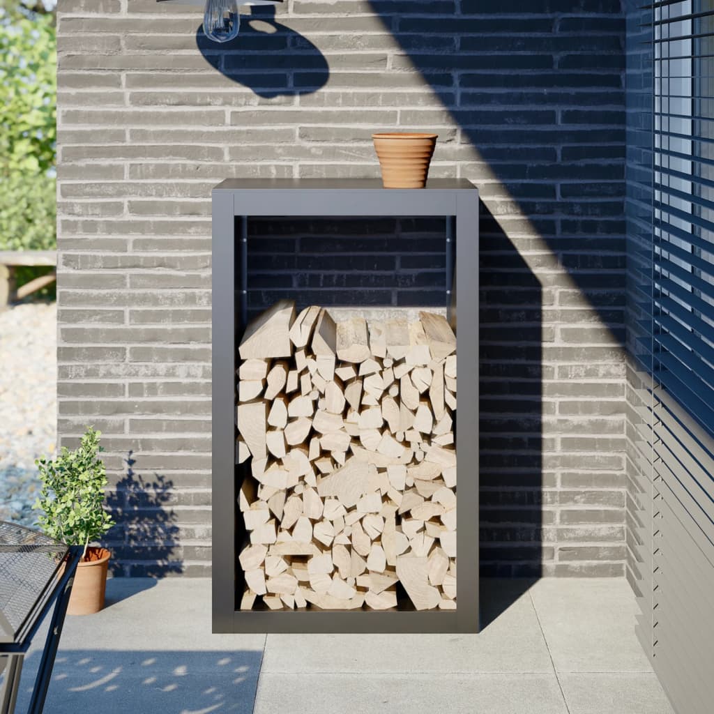 Firewood Rack Anthracite 60x40x100 cm Steel - Decor Base