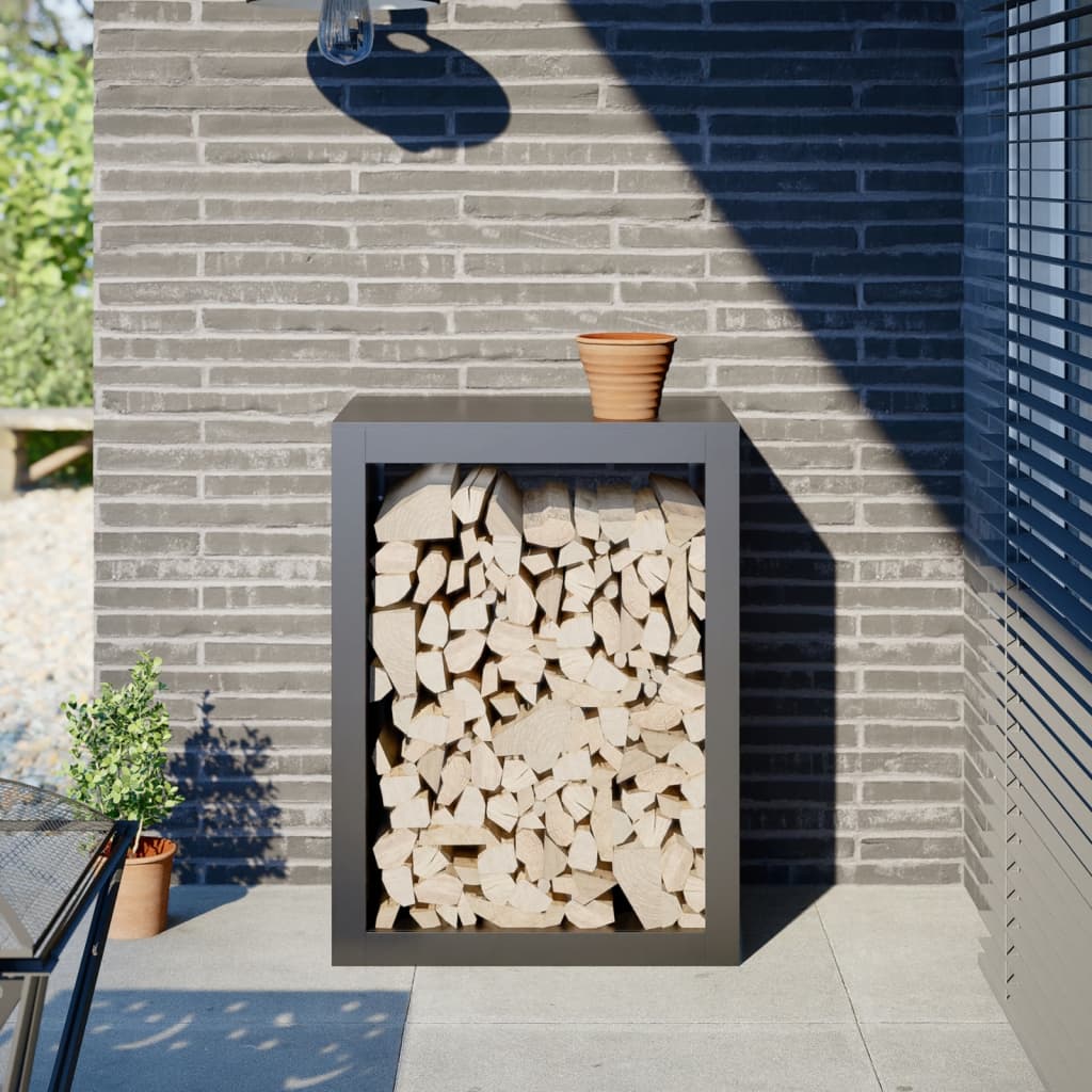 Firewood Rack Anthracite 60x40x80 cm Steel - Brittle & Co
