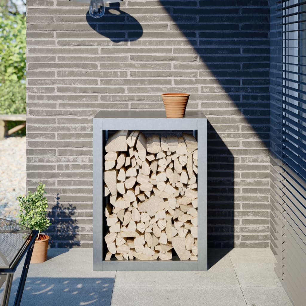 Firewood Rack 60x40x80 cm Galvanised Steel - Brittle & Co