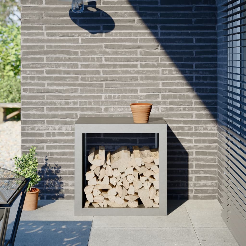Firewood Rack 60x40x60 cm Stainless Steel - Decor Base