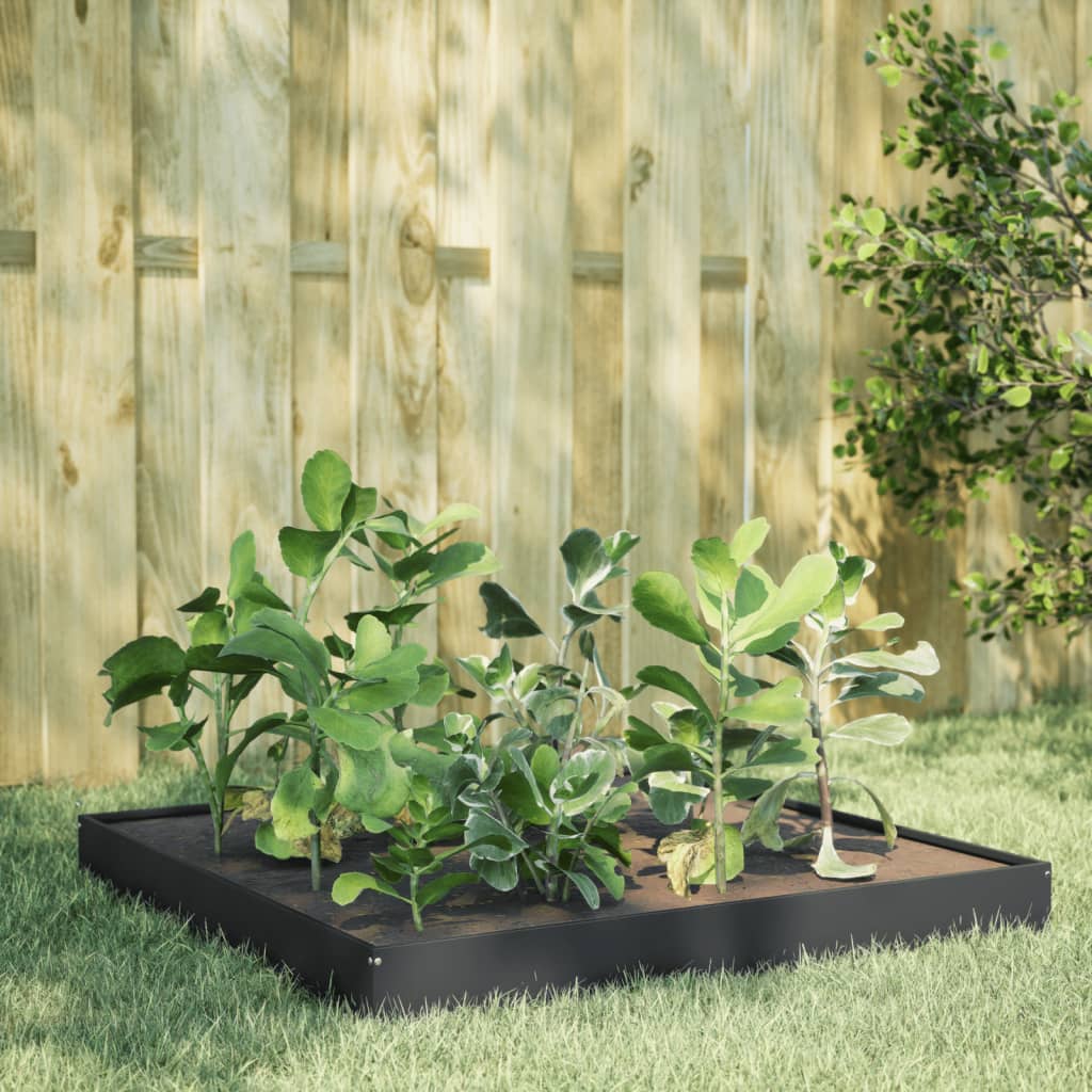 Garden Raised Bed Anthracite 100x100x18.5 cm Steel - Charlotte Dunes