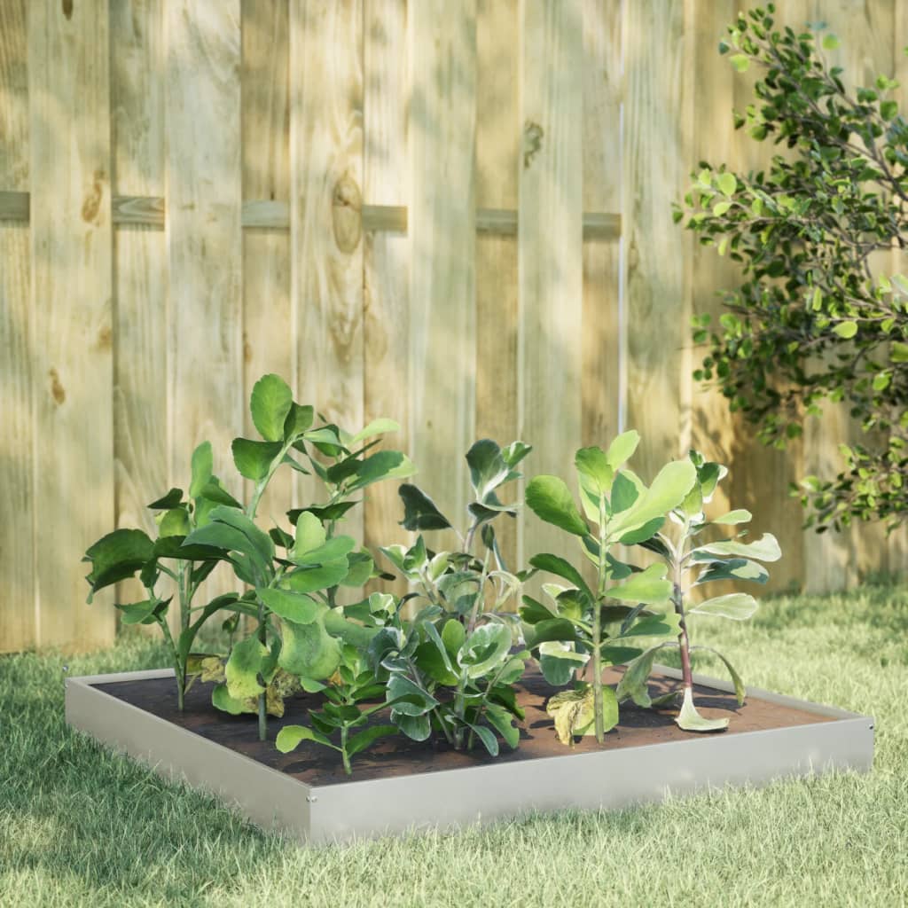 Garden Raised Bed 100x100x18.5 cm Stainless Steel - Charlotte Dunes