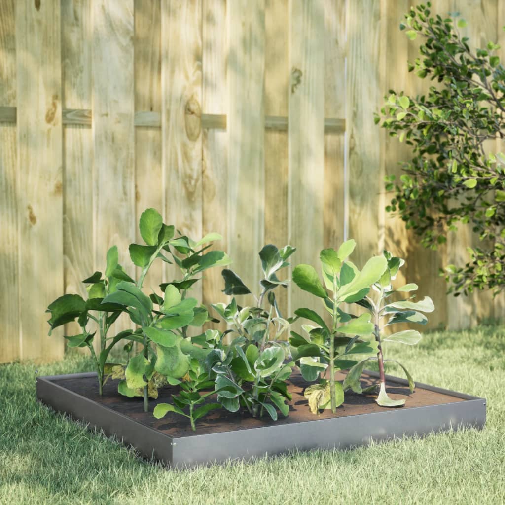 Garden Raised Bed 100x100x18.5 cm Galvanised Steel - Charlotte Dunes
