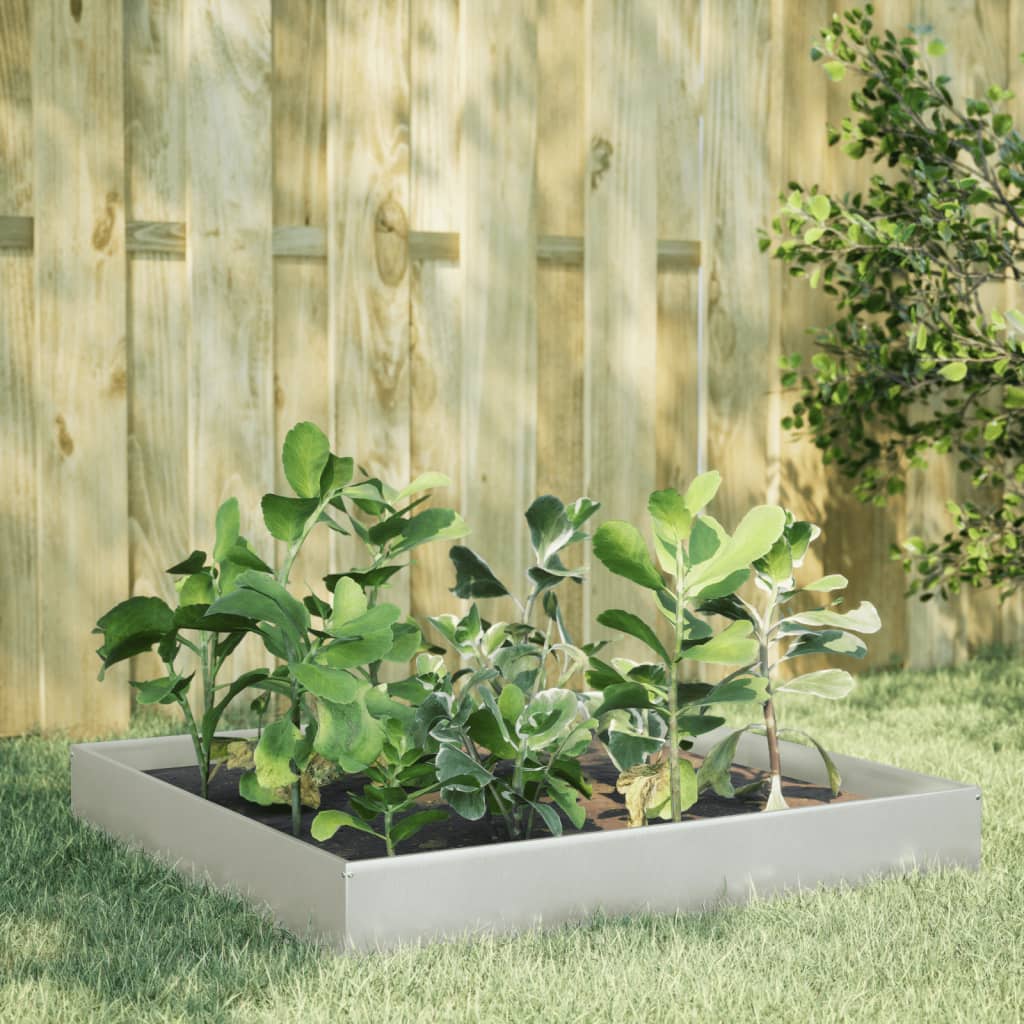 Garden Raised Bed 100x100x26 cm Stainless Steel - Charlotte Dunes