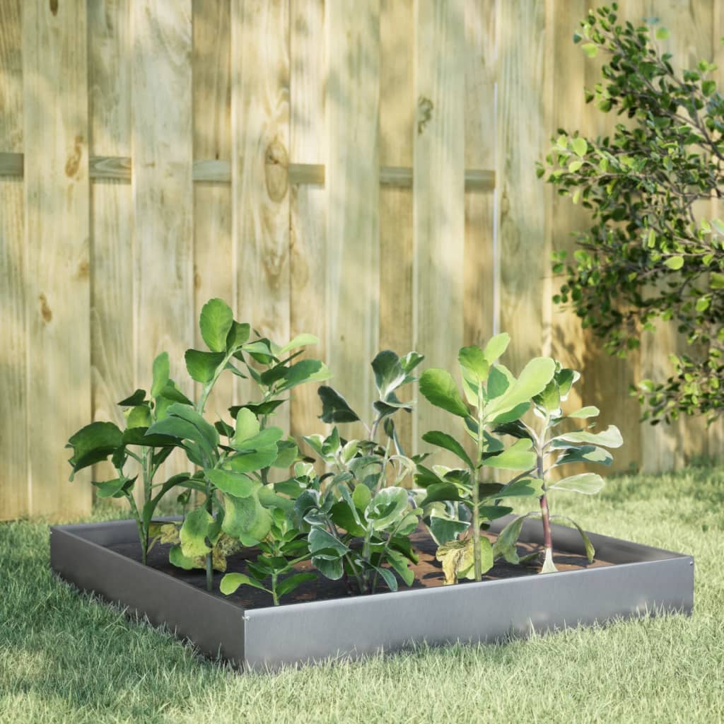 Garden Raised Bed 100x100x26 cm Galvanised Steel - Charlotte Dunes