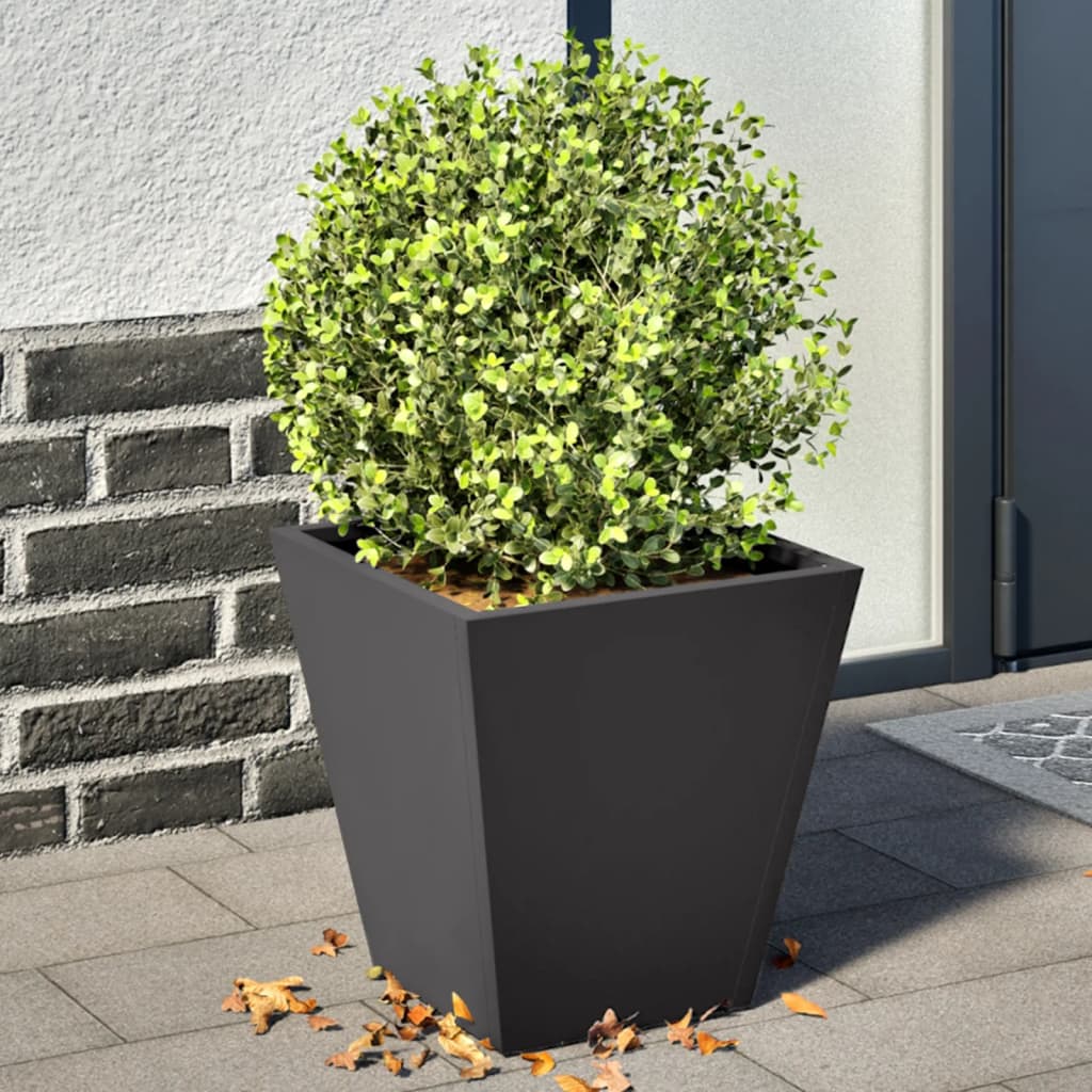 Garden Planters Black 2 pcs 30x30x30 cm Steel - Design Hut