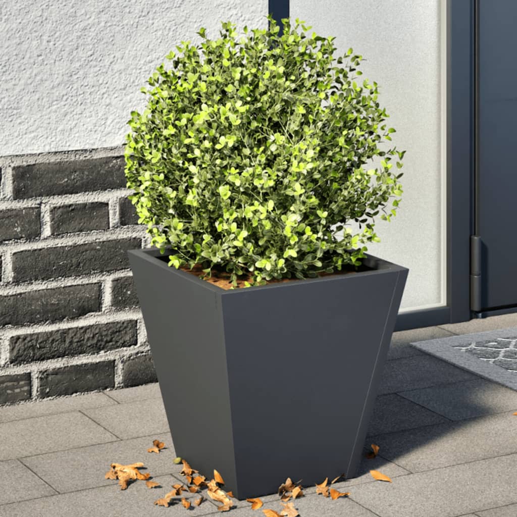 Garden Planters Anthracite 2 pcs 30x30x30 cm Steel - Design Hut