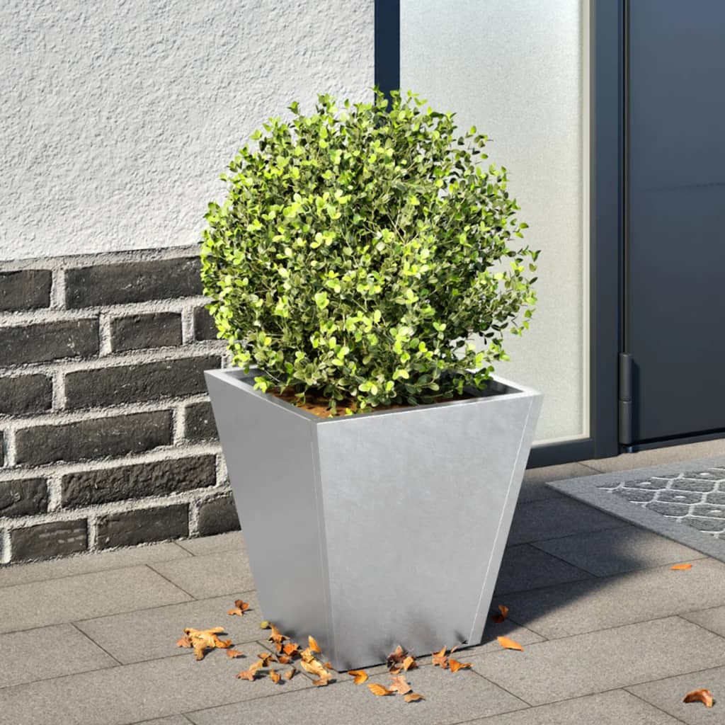 Garden Planter 30x30x30 cm Galvanised Steel - vid-851048 - Design Hut