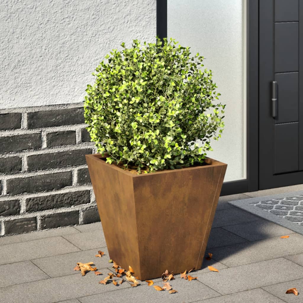 Garden Planter 30x30x30 cm Weathering Steel - vid-851050 - Design Hut