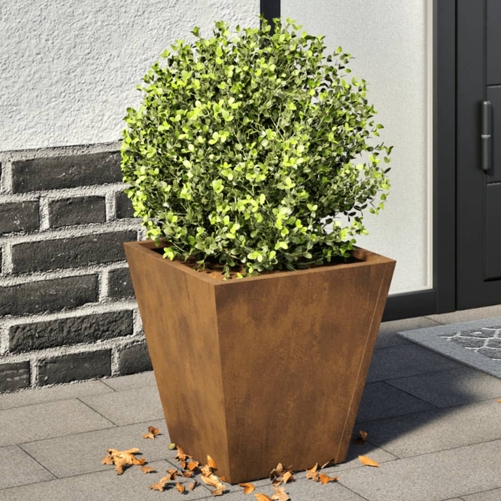Garden Planters 2 pcs 30x30x30 cm Weathering Steel - vid-851051 - Design Hut