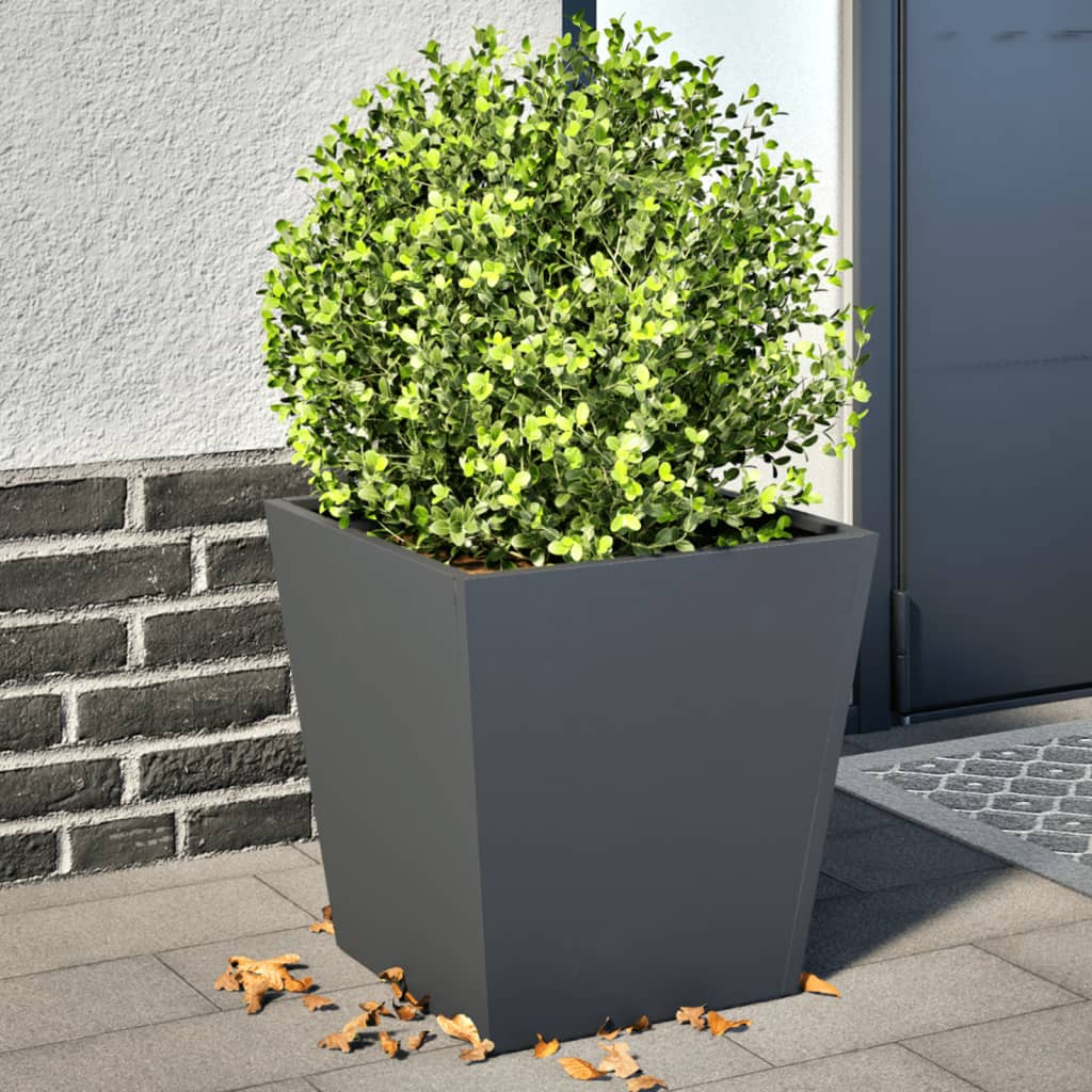 Garden Planters Anthracite 2 pcs 40x40x40 cm Steel - Design Hut