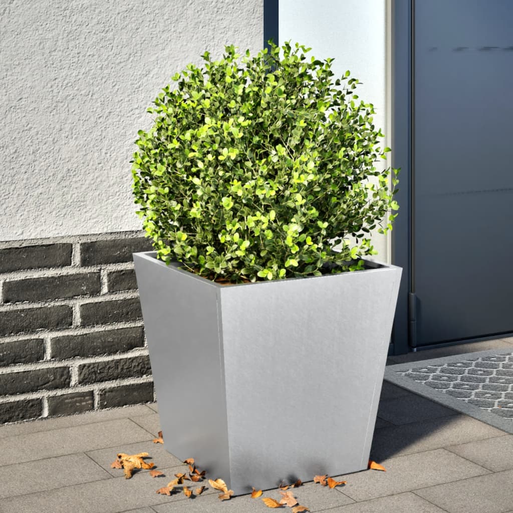 Garden Planter 40x40x40 cm Galvanised Steel - Design Hut