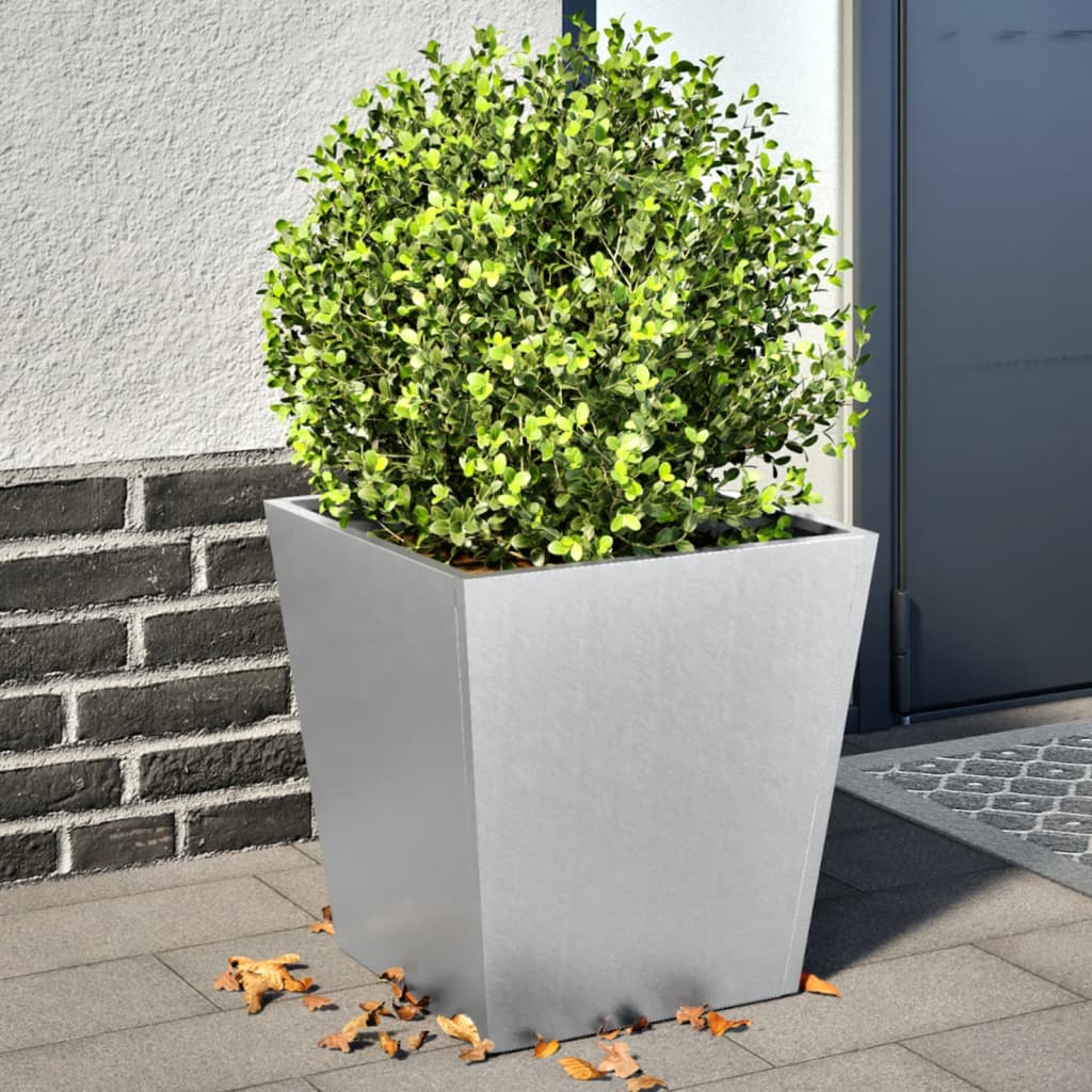Garden Planters 40x40x40 cm 2 pcs Galvanised Steel - Design Hut