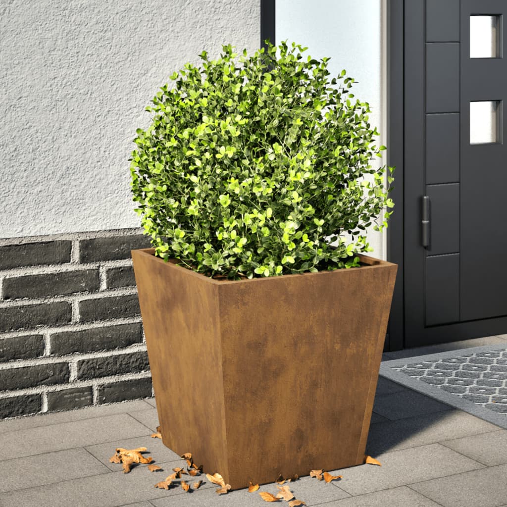 Garden Planter 40x40x40 cm Weathering Steel - Design Hut